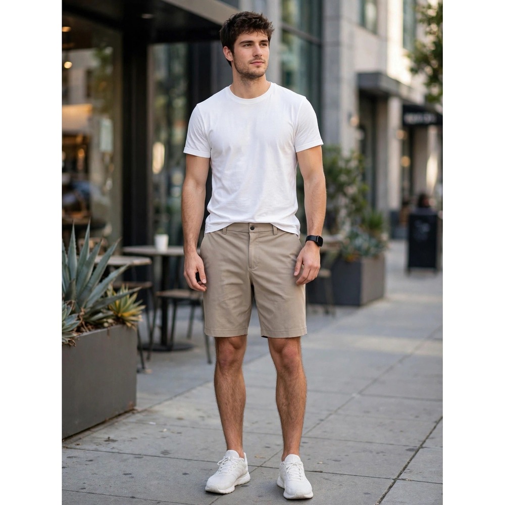 Lululemon Commission Golf Short 9 Tan Khaki Mens 34 LM7B96S